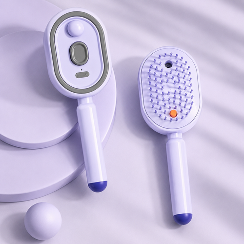 3-in-1 Mist Massage Self-Cleaning Hair Brush