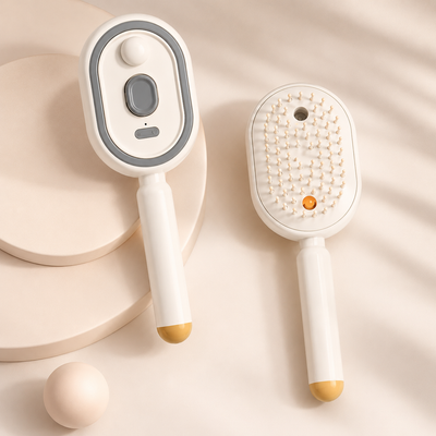 3-in-1 Mist Massage Self-Cleaning Hair Brush