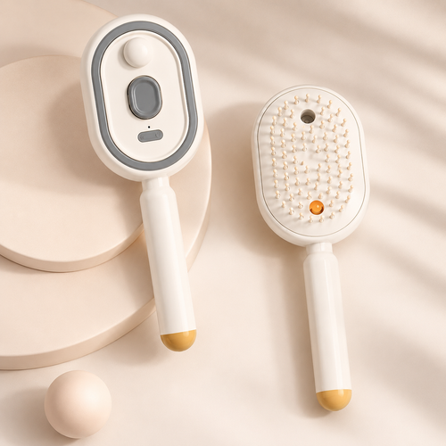 3-in-1 Mist Massage Self-Cleaning Hair Brush