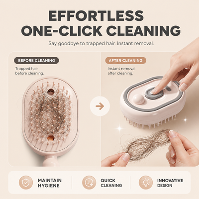 3-in-1 Mist Massage Self-Cleaning Hair Brush
