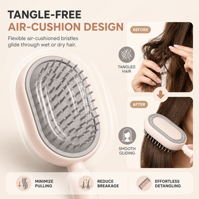 3-in-1 Mist Massage Self-Cleaning Hair Brush
